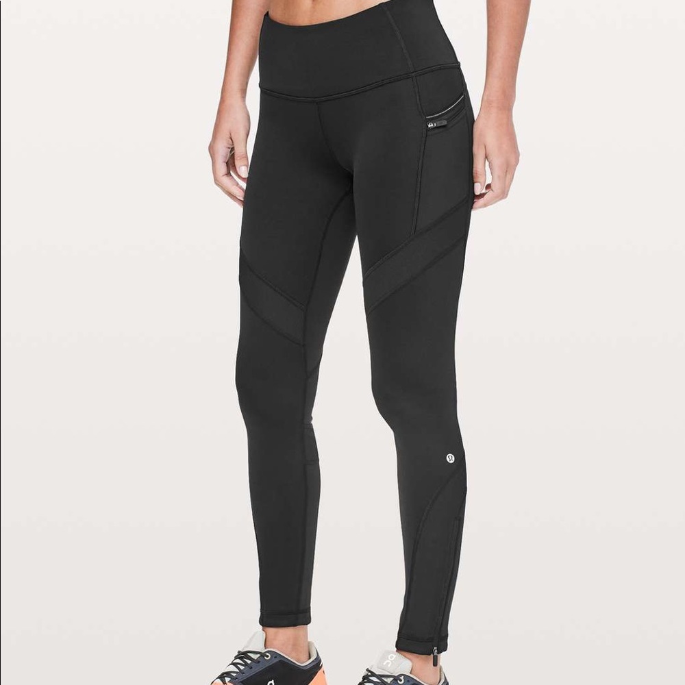 Black Lululemon Fleece Lined Leggings